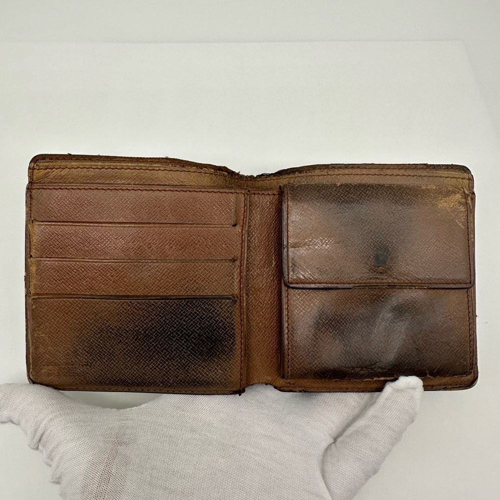 Authentic Men's Louis Vuitton Bifold Wallet Snap Coin Pocket Vintage Elegance - Picture 3 of 12